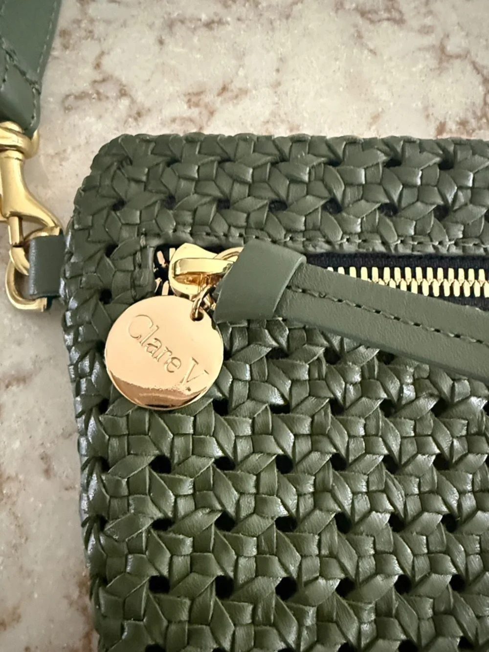 Clare V. Grande Fanny Crossbody Bag in Army Green - Picture 3 of 4